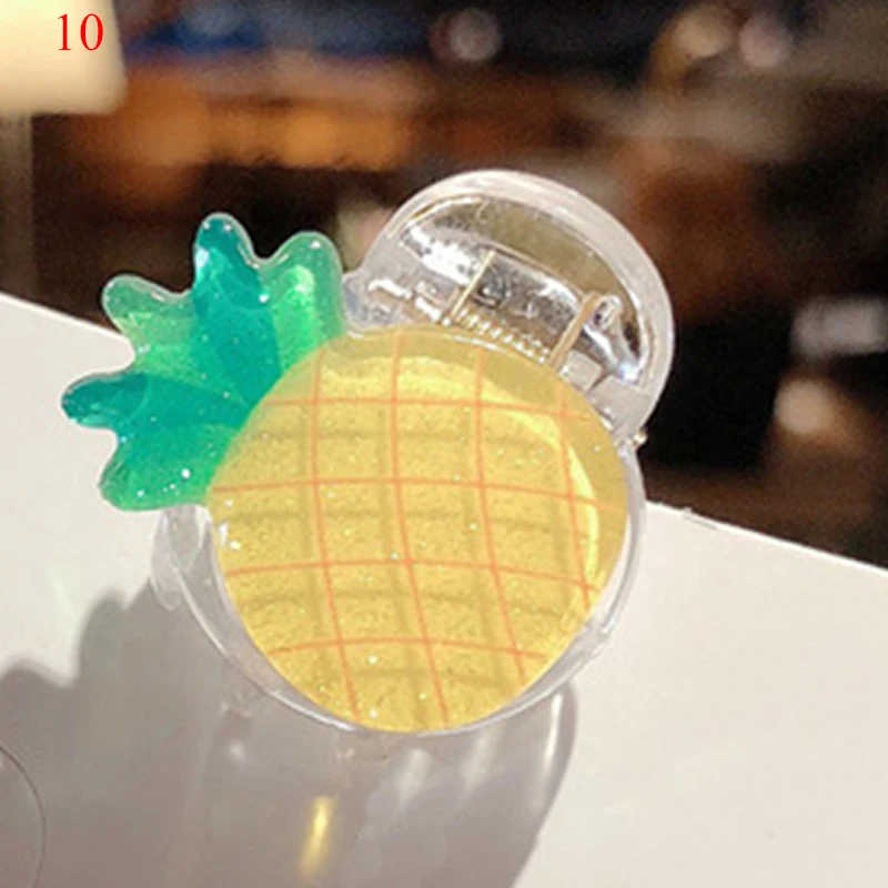 Милые заколки для волос с фруктами и овощами Модные прозрачные Kawaii мини