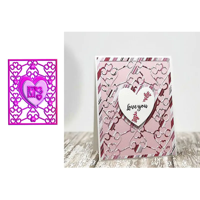 Новинка 2020 металлические Вырубные штампы приглашение сердце фон вырезанная