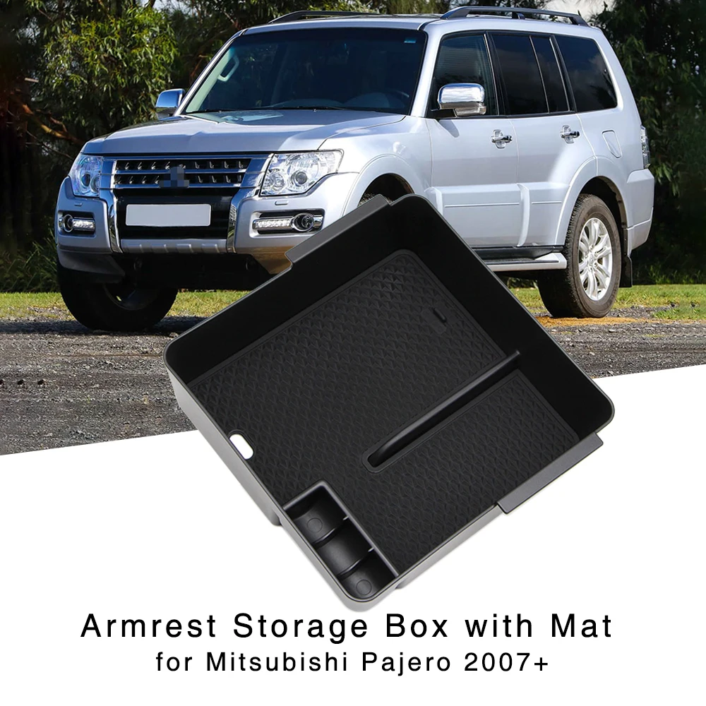 

Armrest Storage Box for Mitsubishi Pajero V93 V97 V98 2007-2020 Interior Center Console Organizer Holder Tray with Mat