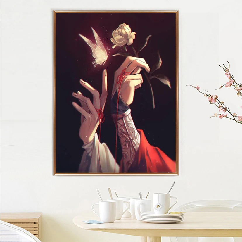 

5D DIY Full Round Diamond Painting Heavenly God Blesses The People Anime Poster 3D Embroidery Cross Stitch Mosaic Home Decor Art