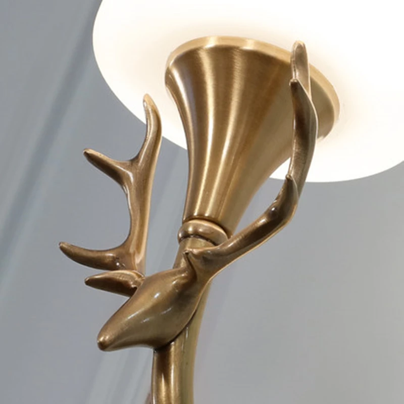 

Luxury Glass Shade Christmas EMK Luxury Deer Head Gold Wall Lamp Bulbs LED Light Bedroom Living Room Indoor Lighting Fixtures
