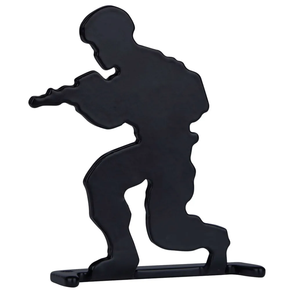 

4PCS Metal Humanoid Small Tactical Equipment Shooting Range Training Live CS Shooting Target (Black)
