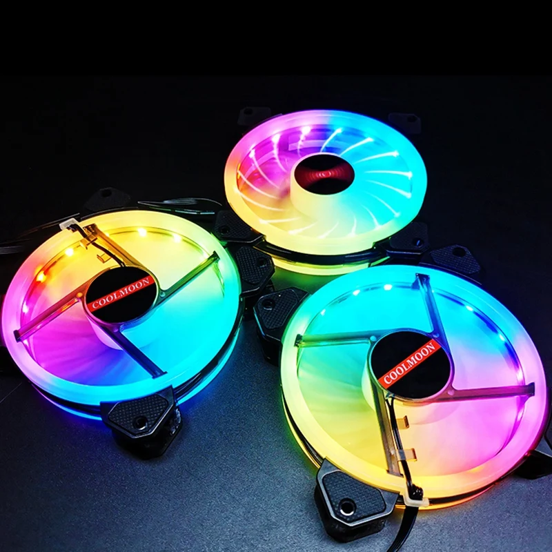 

Coolmoon Starlight Fan, 12Cm Silent Argb Lighting Effect Desktop Computer Cooling Case Fan Suitable for Cpu