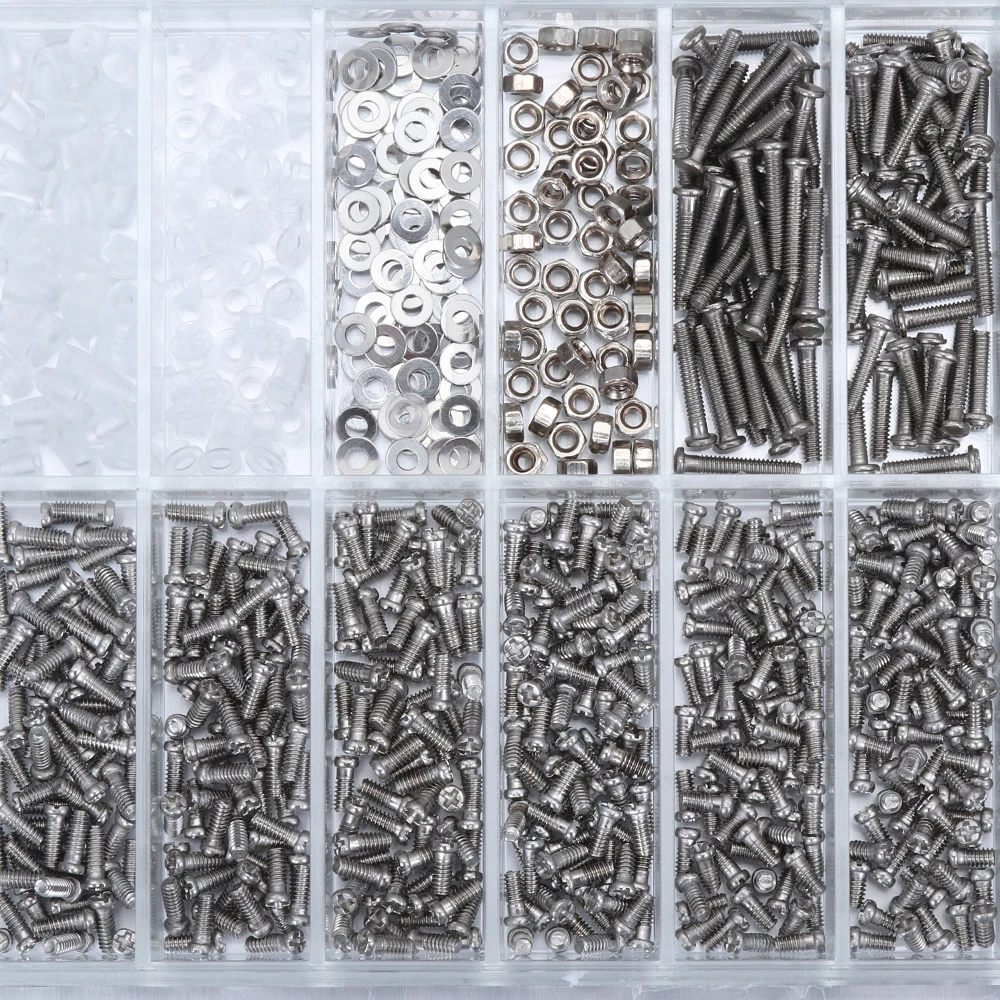 1000 Pcs Spectacles Sunglasses Glasses Repair Screw Nut Screwdriver Assorted Kit Tool Used For Fixing Glasses/Watch | Аксессуары для