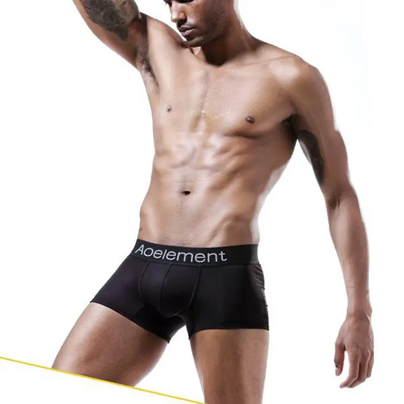 Мужские хлопковые трусы-боксеры мягкие дышащие Однотонные трусы удобные для