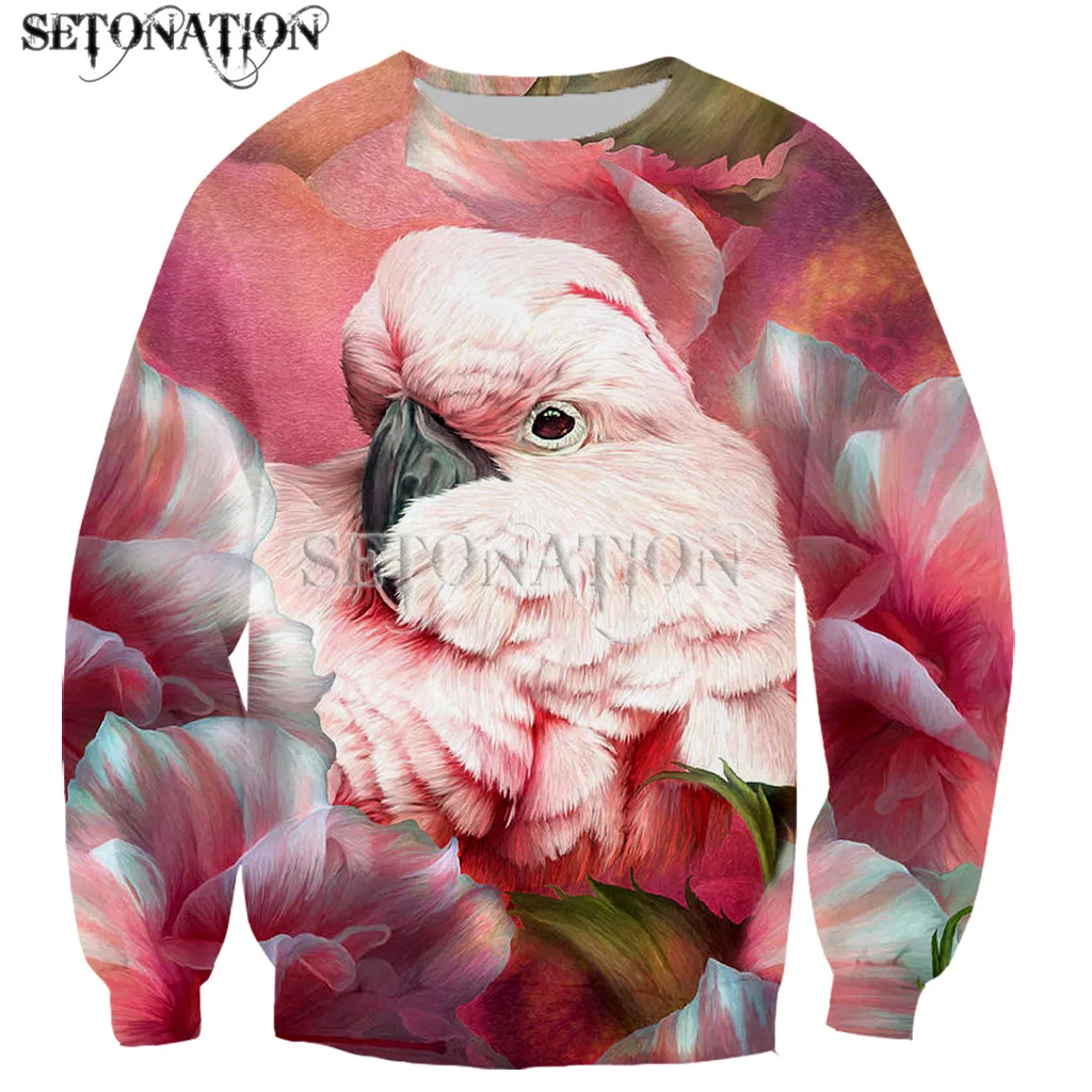 

Мультяшный веселый Розовый Милый Попугай Новая мода с длинным рукавом 3D принт молния/толстовки/свитшоты/куртки/Мужчины/Женщины Прямая пост...