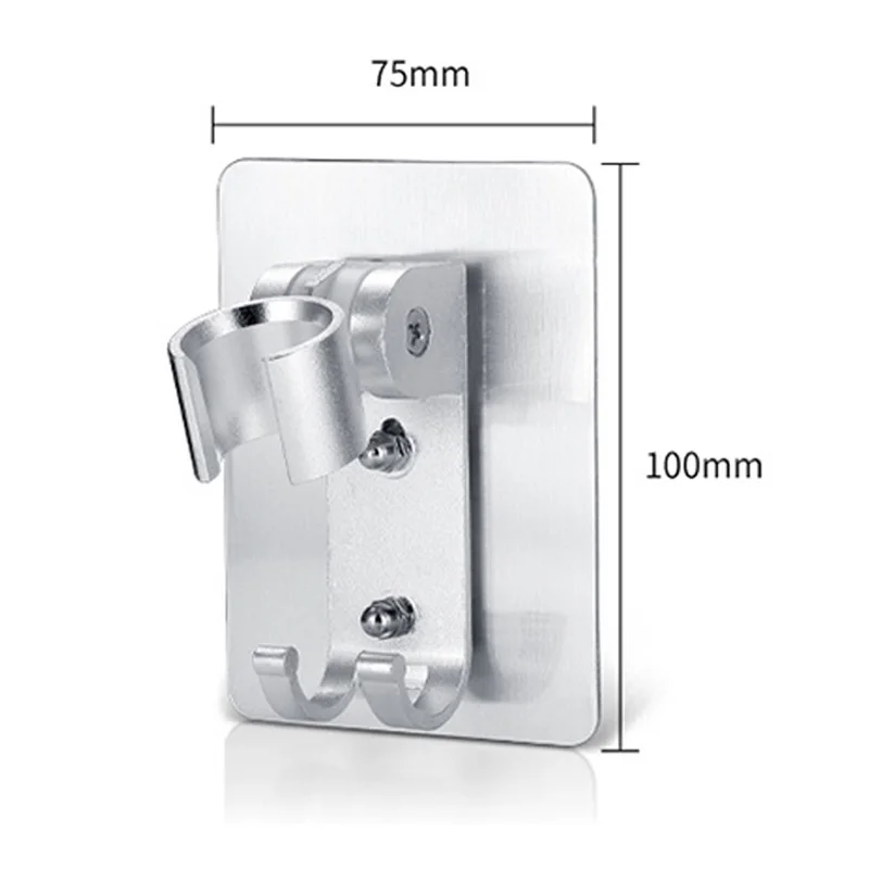 

1 Pcs Space Aluminum Shower Holder Metal Adjustable Self-adhesive Suction Up Wall Mounted Bathroom Shower Head Mounting Brackets