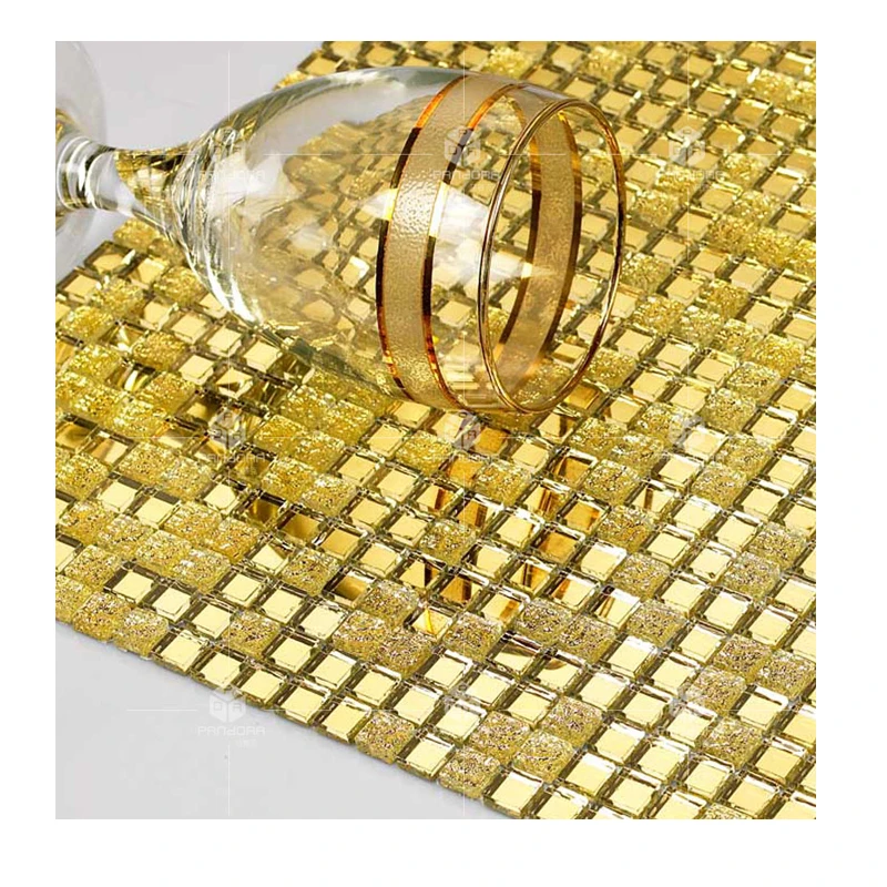 Новинка 2021 10 мм маленькие частицы Золотая зеркальная стеклянная мозаичная