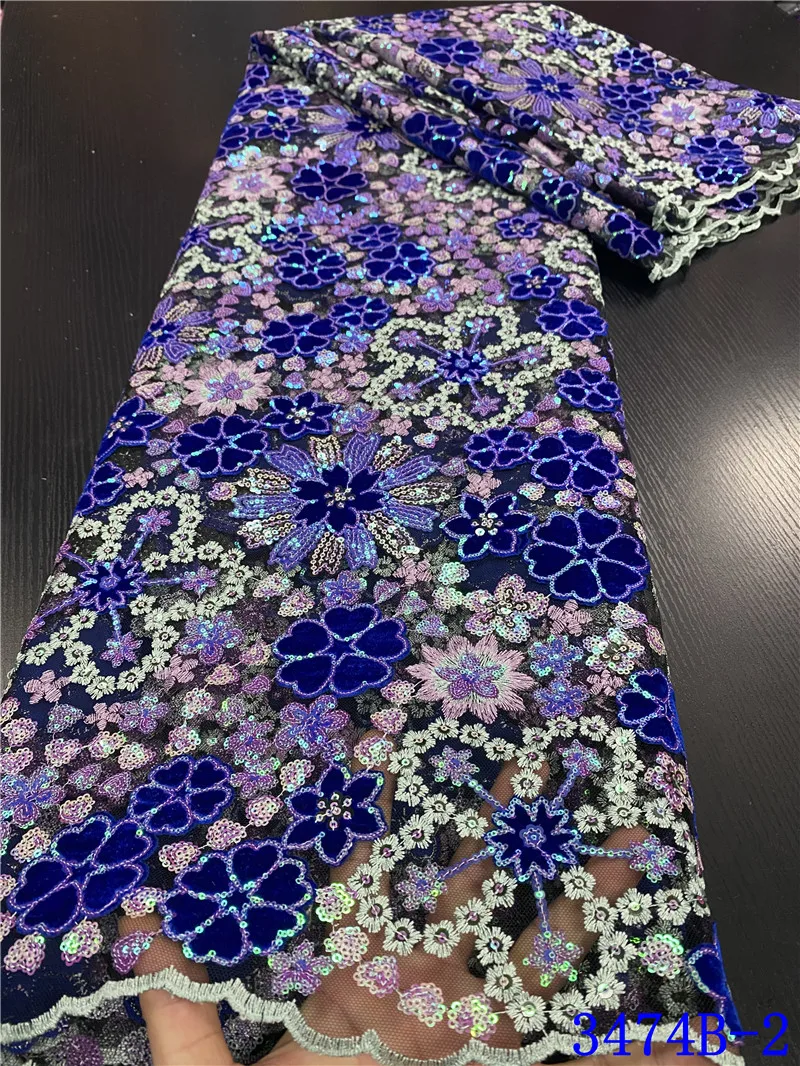 Дешево NIAI африканская кружевная ткань ручной работы 3D Eвышивка Тюль Кружево высокое качество нигерийские цветные кружева ткань для свадебного пла...