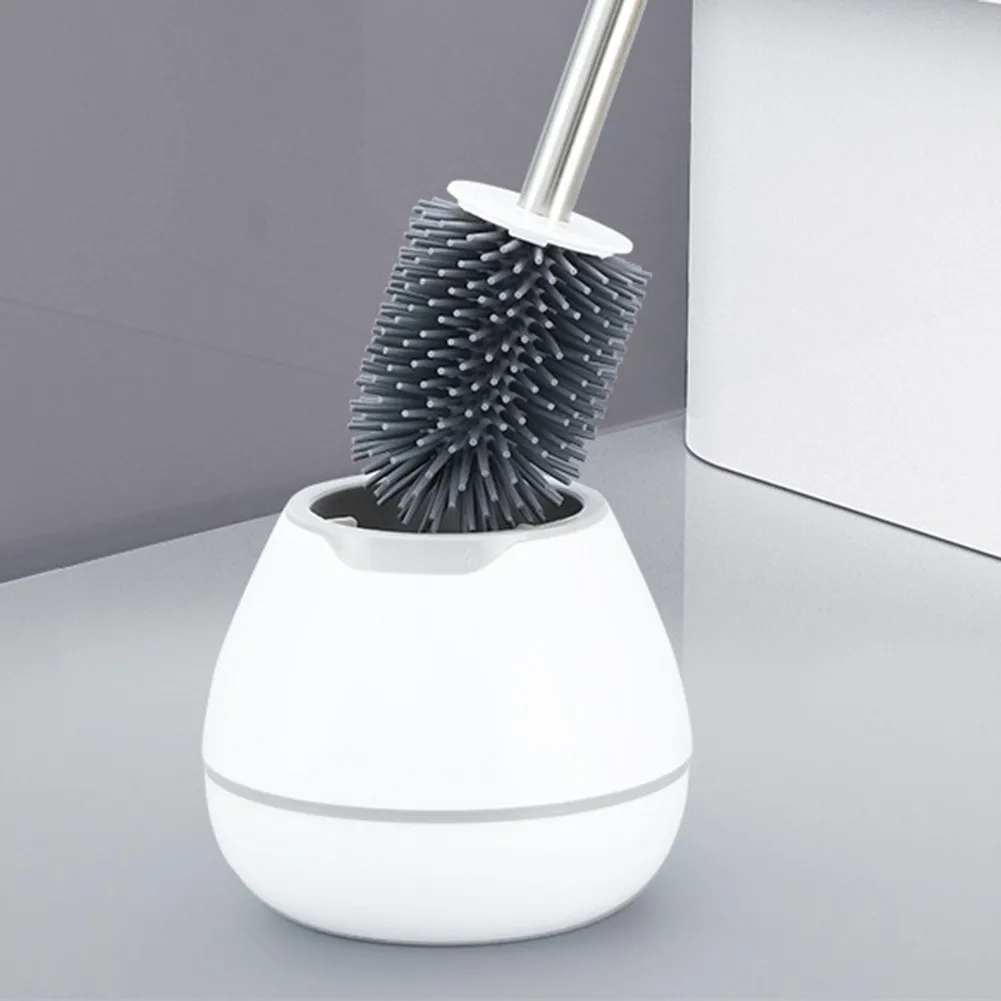 

Durable Home Toilet Brush Cleaning Brush Soft TPR Rubber Bristle 10*7*40cm