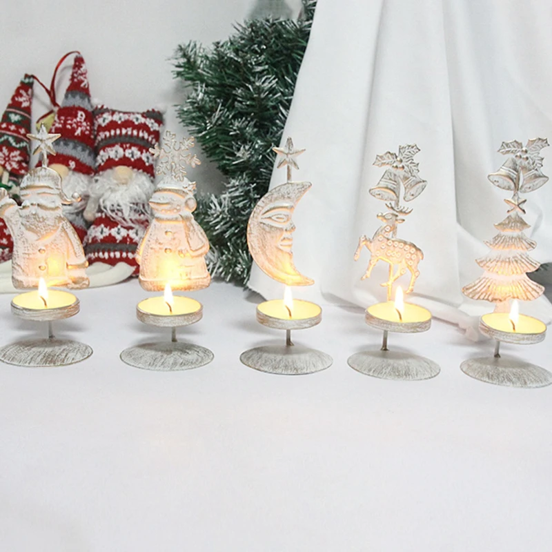 

Ретро рождественские украшения креативный подсвечник украшения Рождественские изделия Железный Подсвечник Рождественский Декор для дома...