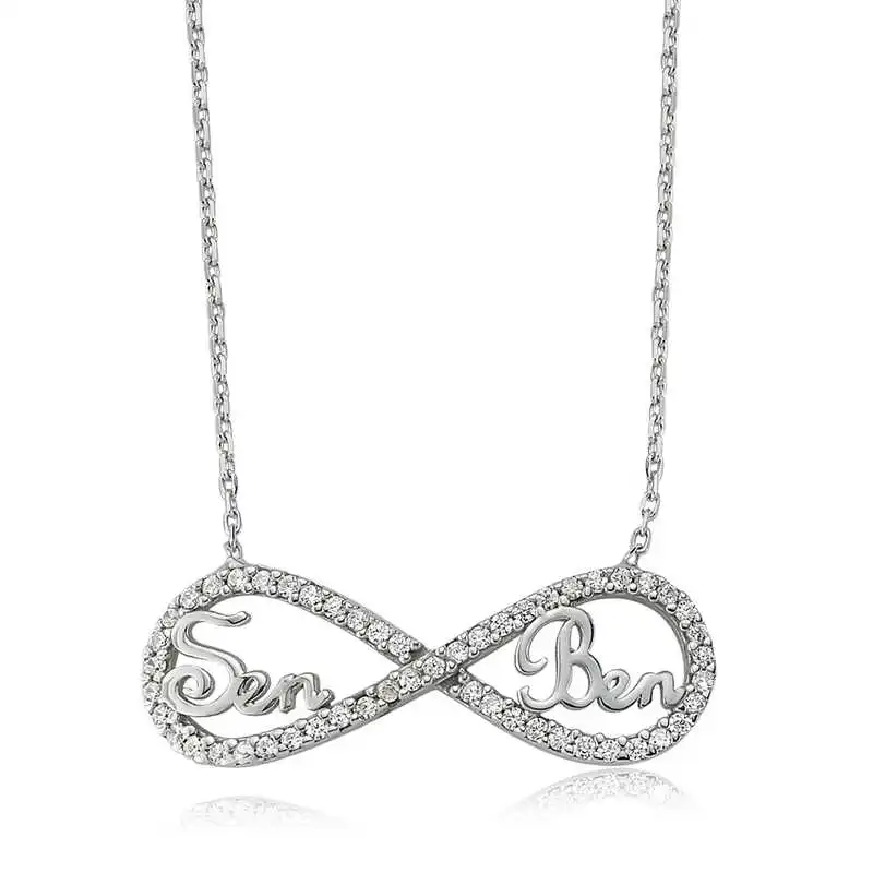 

Серебряное женское ожерелье Silverlina с надписью I Infinity