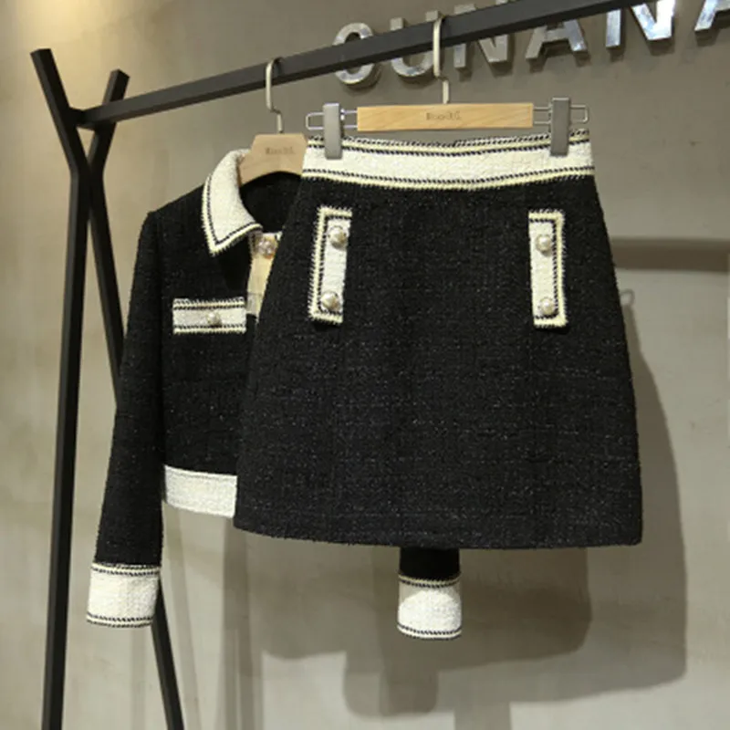 Женский твидовый костюм с бантом дизайнерский подиумный комплект из двух