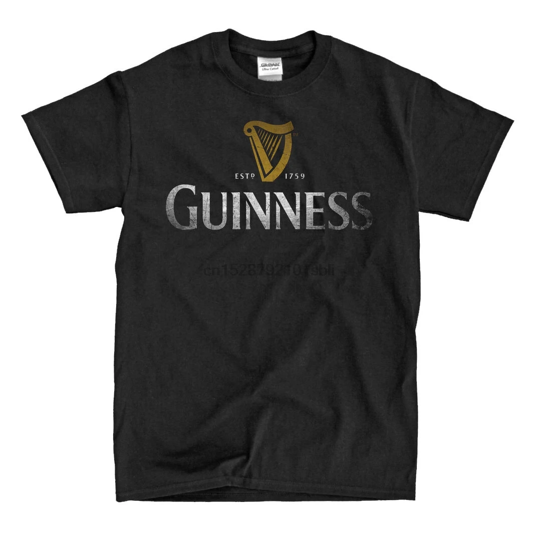 

Distressed Guiness Beer Logo Black T-Shirt - Ships Fast! High Quality!(1)