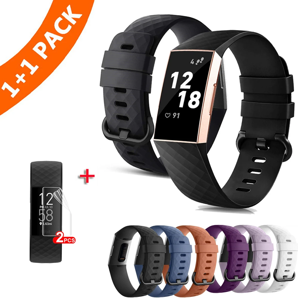 Ремешок для Fitbit Charge 3 силиконовый браслет 4 сменный ремешок на запястье