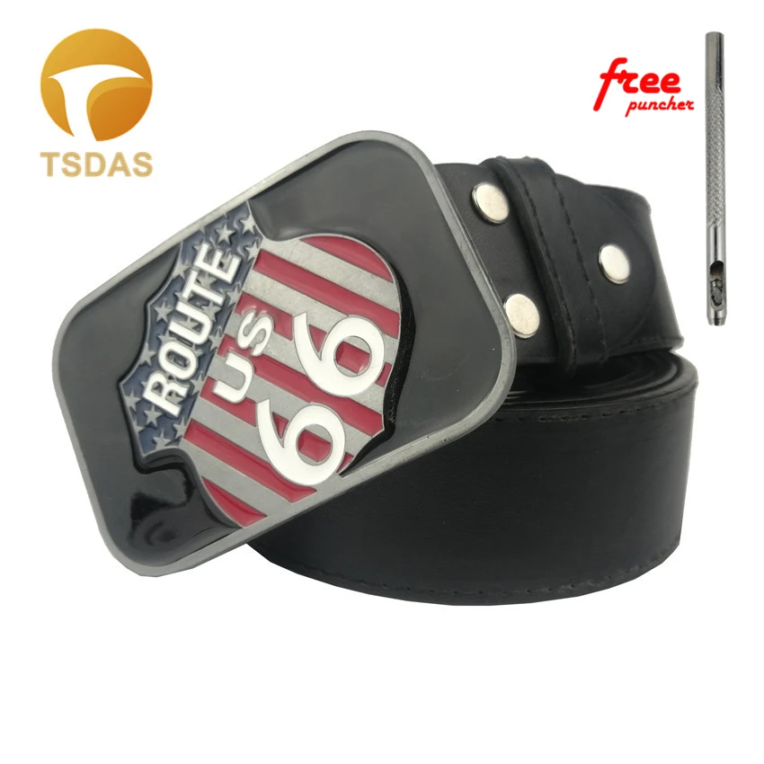 Наручники ковбойская пряжка для ремня Route 66 США Классические черные мужские и