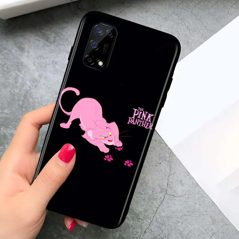 Противоударный чехол с розовой пантерой для OPPO Realme7 7i 6 5 3 2 Pro C1 C2 Black телефона