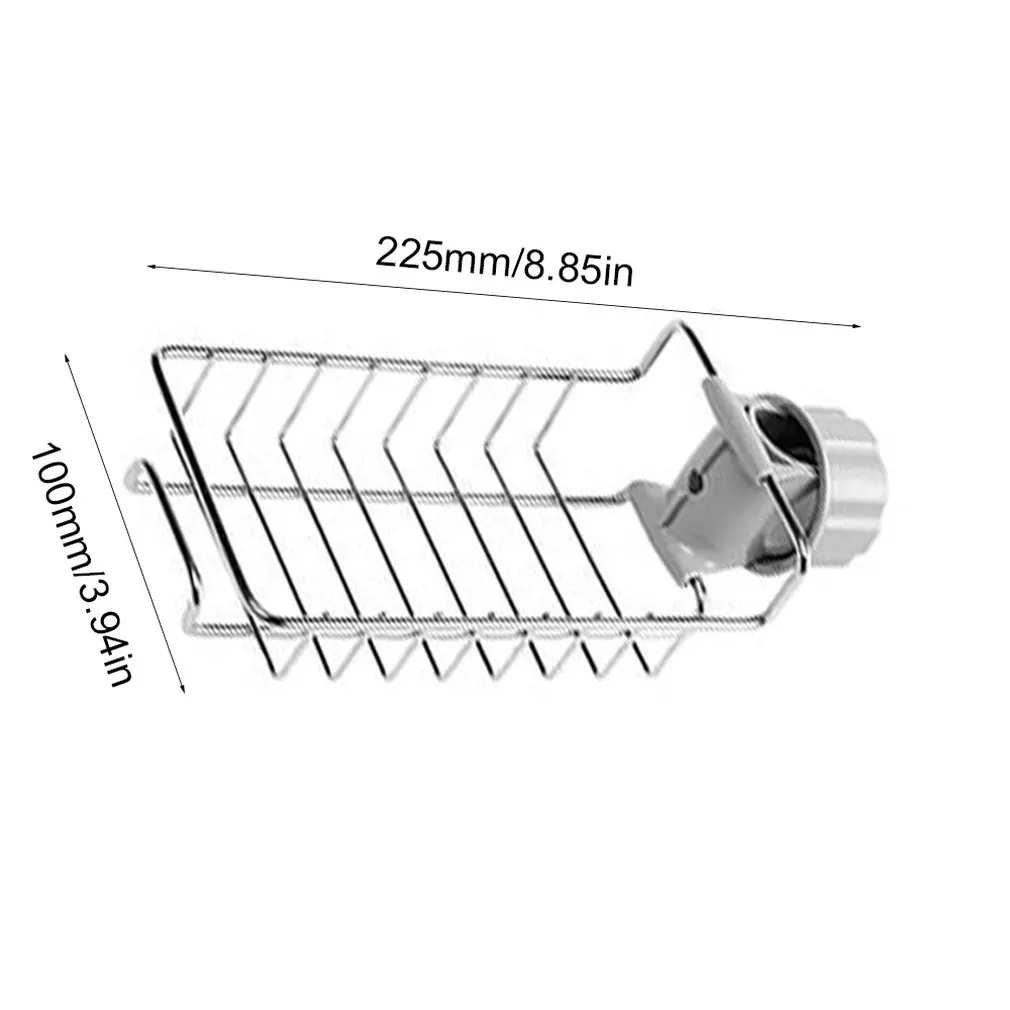 

Stainless Steel Hot Sink Hanging Storage Rack Holder Faucet Clip Bathroom Kitchen Dishcloth Clip Shelf Drain Organizer