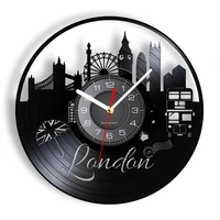 england london big ben tower bridge modern wall clock uk architecture landscape vinyl record home decor view craft hanging watch