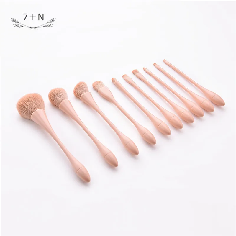 Набор из 10 кисточек для макияжа высококачественный маленький розовый инструмент