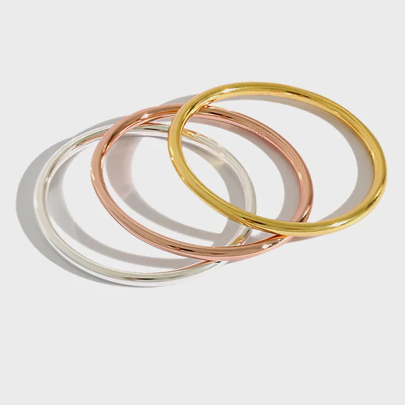 Женское кольцо Flyleaf розовое золото тонкий круг 2018 новый тренд 100% Стерлинговое