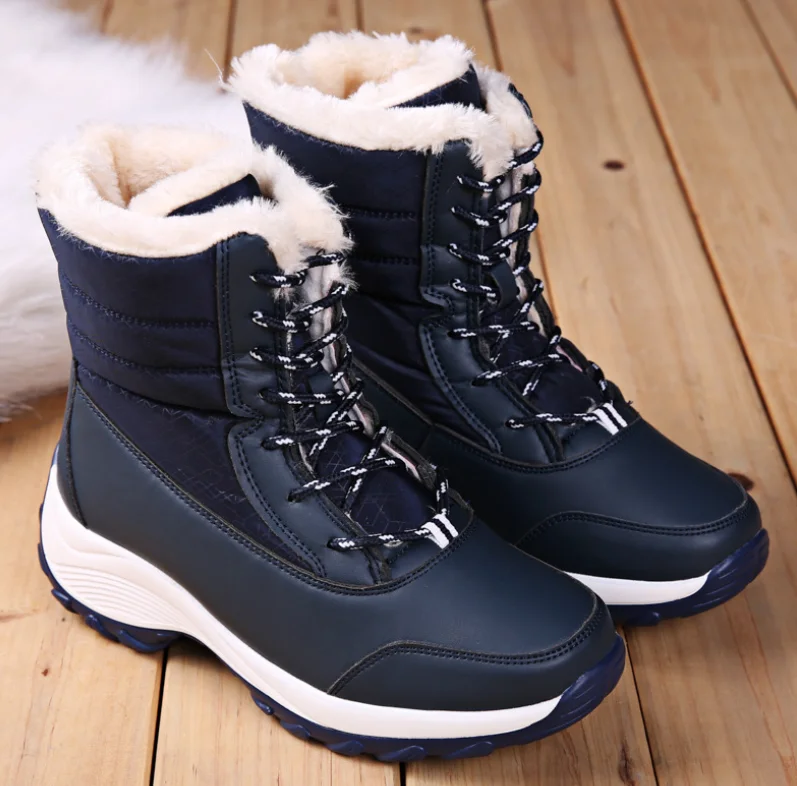 

Women Boots Waterproof Winter Shoes Women Snow Boots Platform Keep Warm Ankle Winter Boots With Thick Fur Heels Botas Mujer