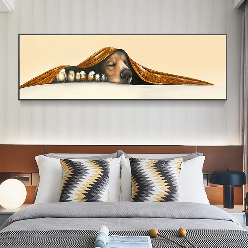 

Dog Oil Paintings Printed On Canvas Prints Bedside Painting Wall Art for Living Room Animal Poster Cuadros Modern Home Decor