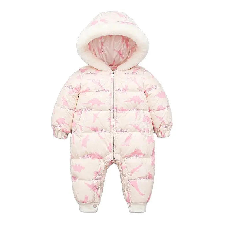 

Winter Baby Snowsuit White Down Coat Thick Baby Boys Jumpsuit Newborn Romper Baby Girls Overalls 0-3 Years Infant Romper
