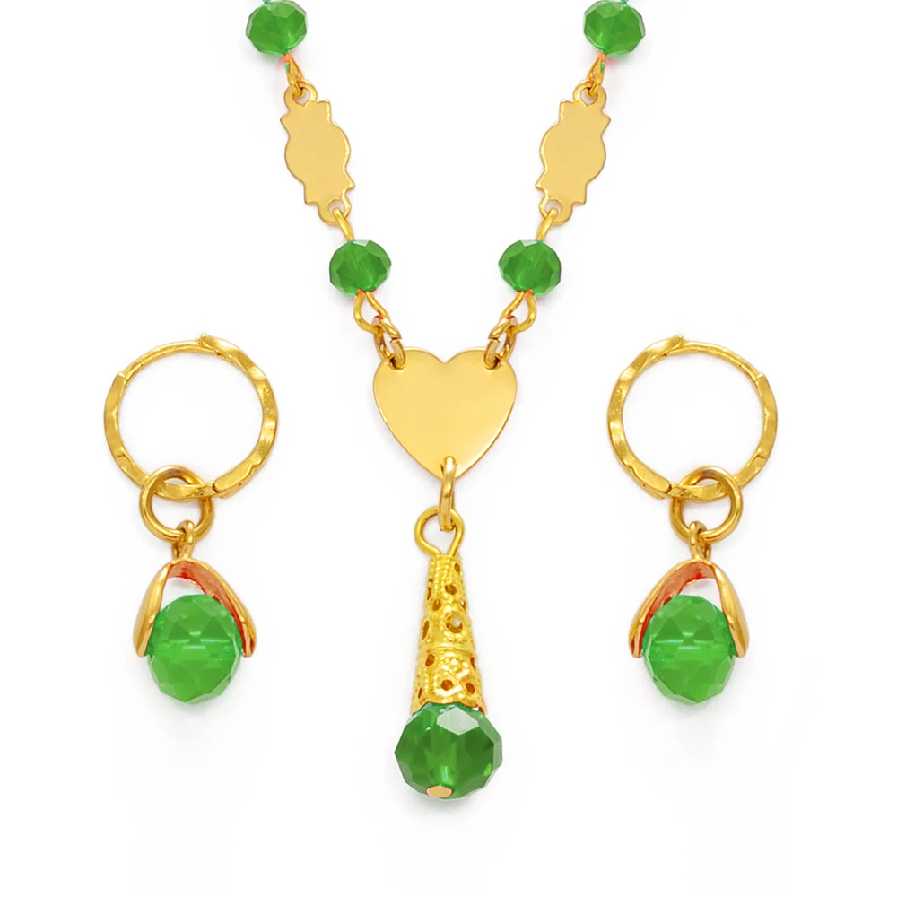 

Anniyo Hawaiian Colorful Crystal Ball Beads Necklaces Earrings Sets Guam Micronesia Chuuk Pohnpei Marshall Jewelry Gift #240806