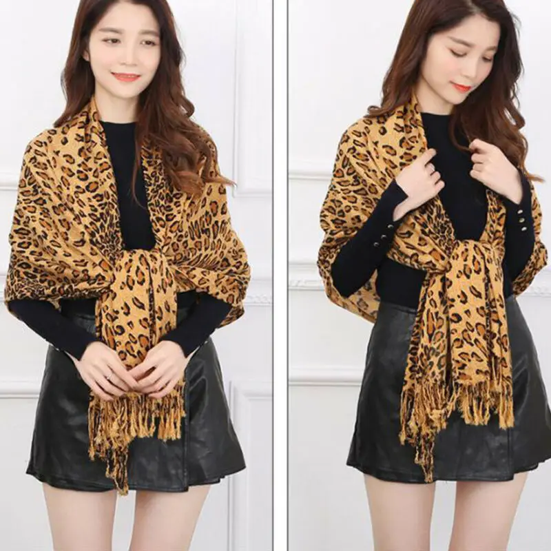 

Hot Women's Long Style Leopard Chiffon Scarf Women's Brown Leopard Chiffon Scarf Ladies Printing Scarves & Wraps