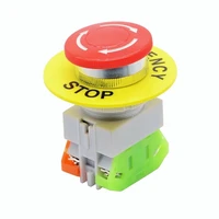 1 pcs 22mm 220v red mushroom head power supply switch emergency switch lay37 emergency stop button switch self locking opening