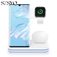huawei and iphone 13 12 11 pro max mini apple watc airpods smart touch lamp holder three in one wireless fast charging base