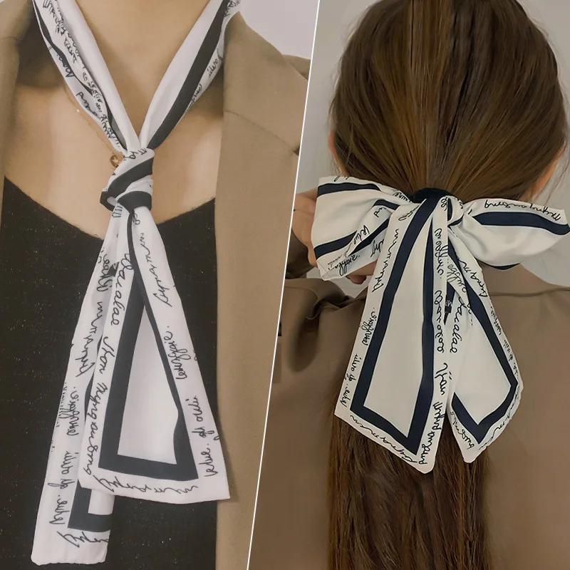 

Bow-knot Hair Band Cute Hair Accessories Casual Headdress for Women and Girls Fresh-colored Decorations Soft Silk Scarf Ribbon