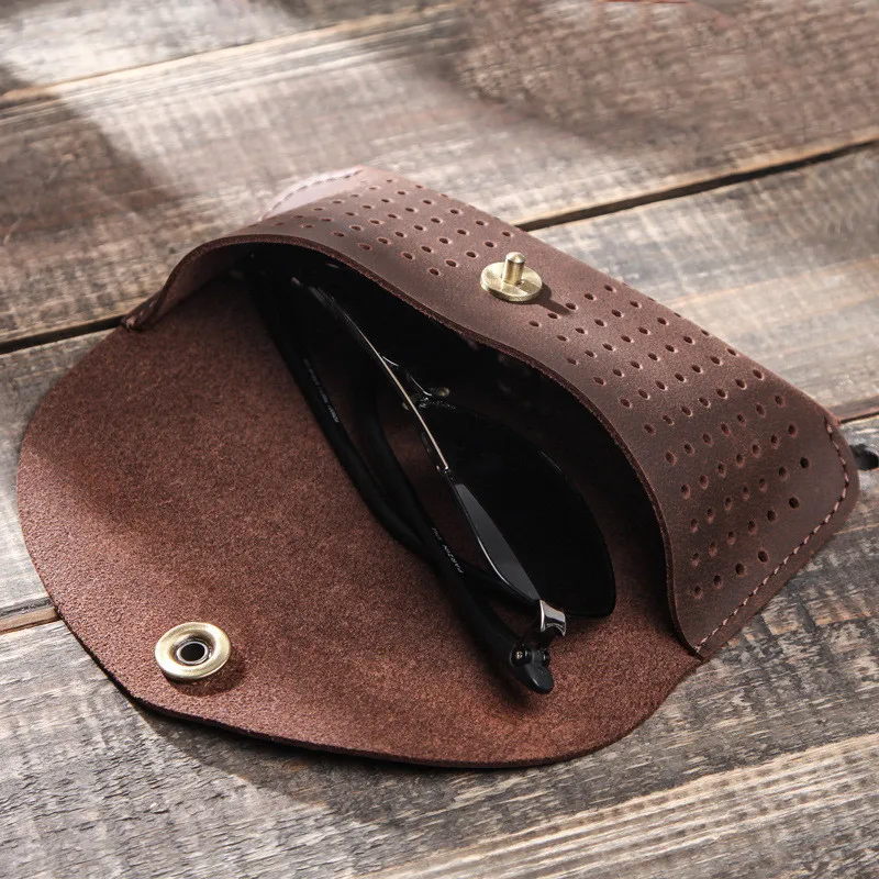 Ретро сумка для очков из коровьей кожи ручной работы солнцезащитных защитный