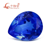 artificial cobalt spinel blue color pear shape 10x12mm 4 77ct natural cut gem stone for jewelry making