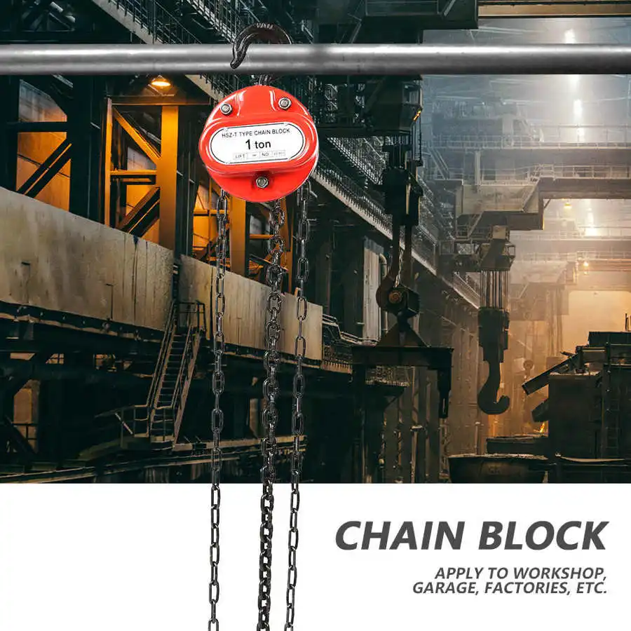 

1T Chain Puller Block Pulley 3 meters lifting height Chain Puller Block Fall Chain Hoist Lifting Chain with Hook weight lifting