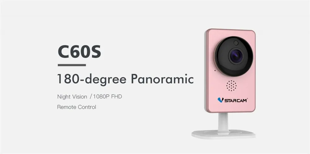 Vstarcam C60S 180 градусов панорамная камера Рыбий глаз объектив wifi IP камера обнаружения движения видеокамера 720/960/1080p опционально