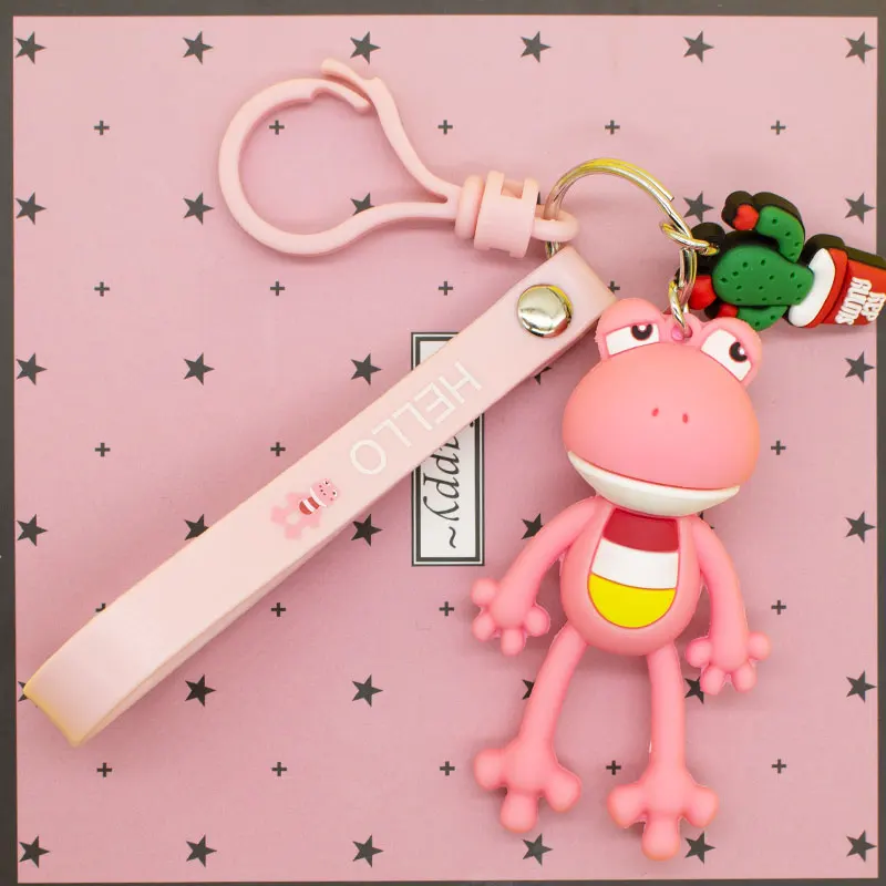 Творческий мультфильм брелок с дизайном лягушка Милая Семья Автомобильный