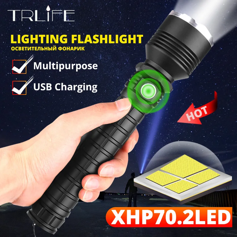 Светодиодный фонарик xhp70.2 наиболее мощные фонари usb зум фонарь xhp70 xhp50 26650 18650