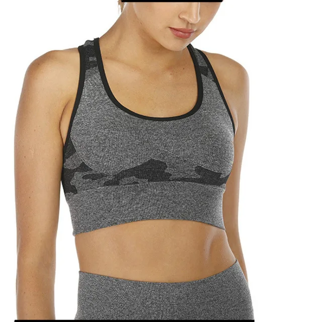 Black grey bra Imlario Camo Seamless Gym Leggings Scrunch Butt Fitness Yoga Pants High Waist Sports Tights Squatproof Activwear - Цвет: Black grey bra