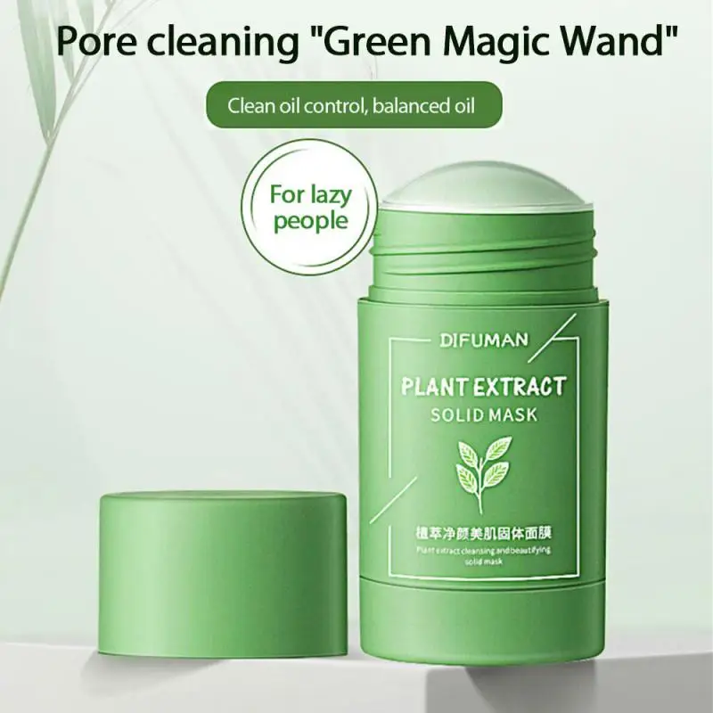 

Green Tea Solid Mask Cleansing Blackheads Oil Control and Acne Deep Cleansing Smear Type Green Film Stick Skin Face Care TSLM1