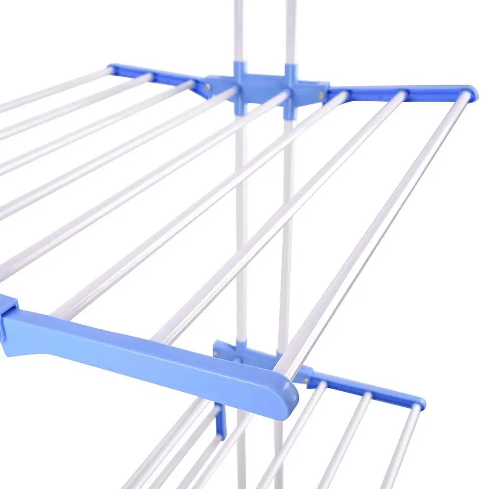 

LaVieFacile Foldable 3 Tier Clothes Drying Rack Rolling Collapsible Garment Laundry Dryer Hanger Stand Rail Indoor Dark Grey