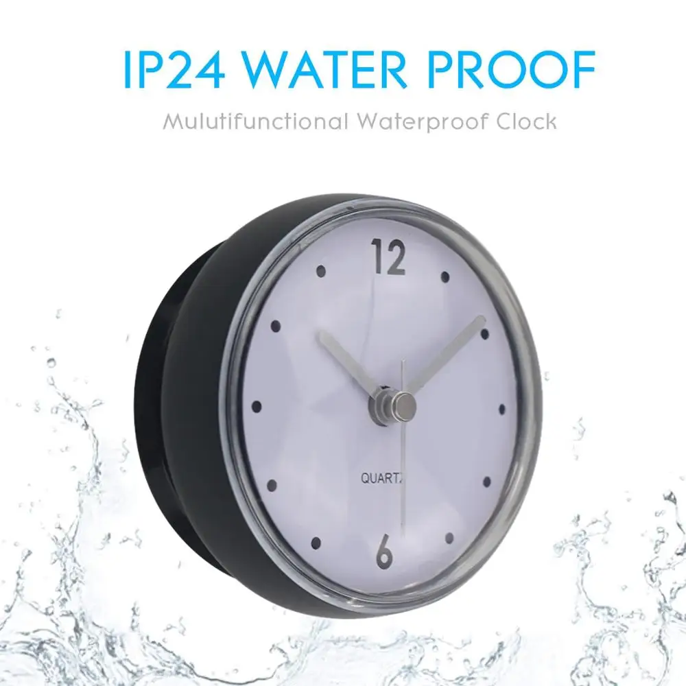 Часы для ванной водонепроницаемые IP24 настенные часы с присоской комнаты