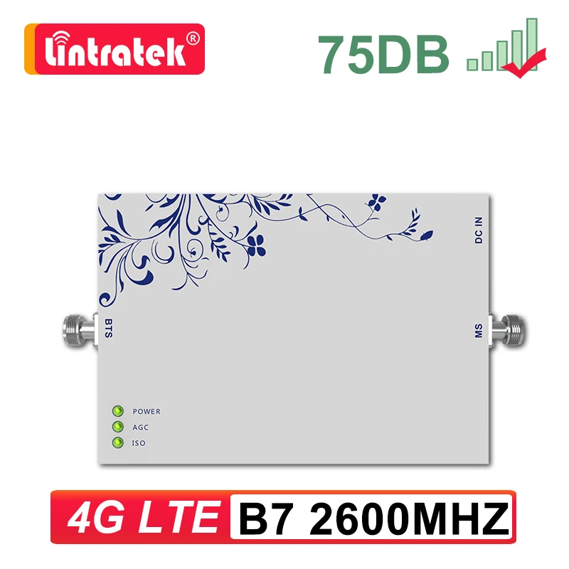 Lintratek 75dB усиление 4G B7 2600MHZ сотовый усилитель LTE Band 7 мобильный телефон сигнала