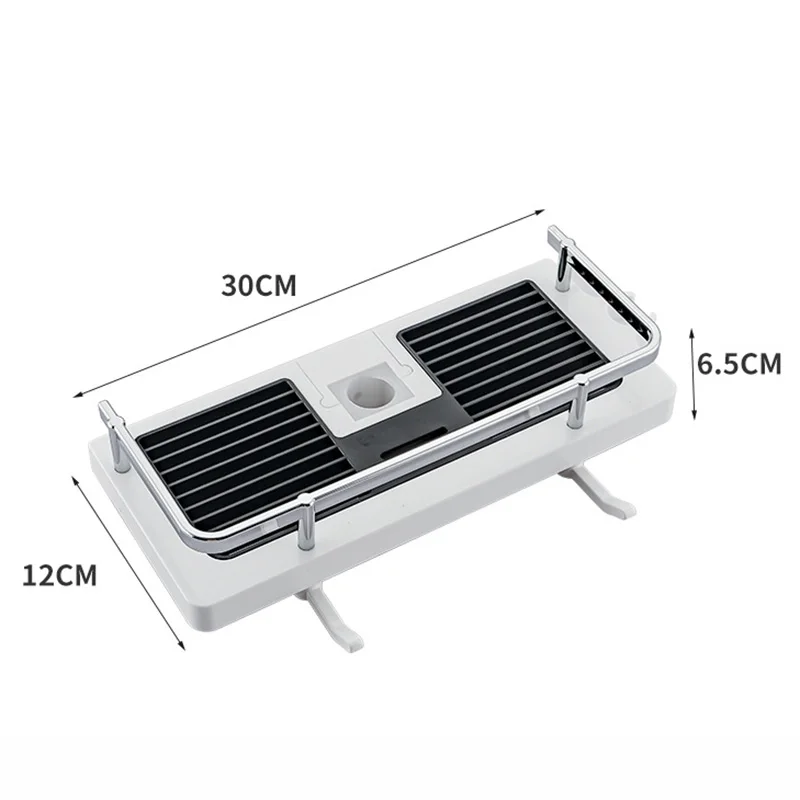 

KUNBEI Shower Storage Rack Bathroom Storage Pole Shampoo Tray Stand Single Layer Free Drilling Lifting Rod Shower Head Bracket