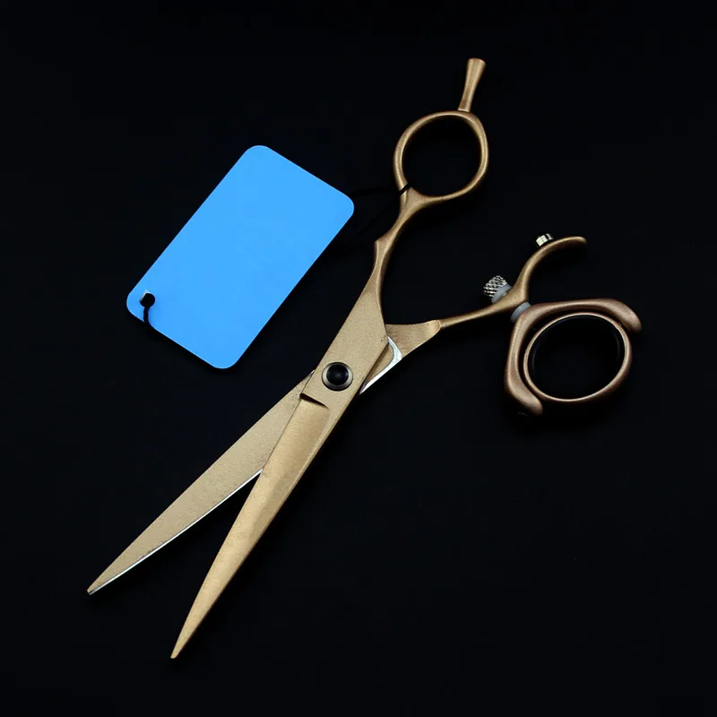 Профессиональные Японские Стальные 6 дюймов вращающиеся золотые ножницы для