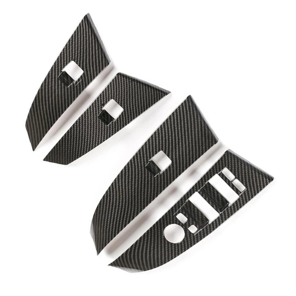 

Car Casement Lift Switch Button Trim Auto Interior DoorCarbon FiberLift Switch Sticker For BMW 5 Series E60 E61 2004-06