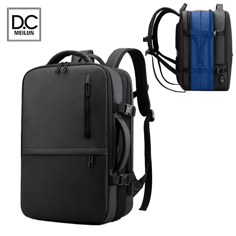

Расширяемый мужской рюкзак DC.meilun, вместительный водонепроницаемый рюкзак для ноутбука, дорожная сумка, рюкзак с USB-зарядкой, мужской рюкзак