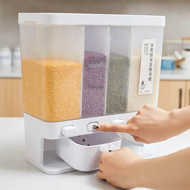 

Household grain dispenser moisture-proof multi-grain sealed storage box separation rice storage box rice bean dispenser