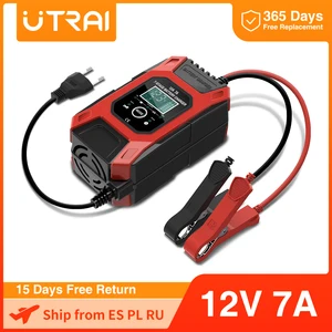 car battery charger 12v 7a full automatic battery chargers digital lcd display power puls repair starter charger for car free global shipping